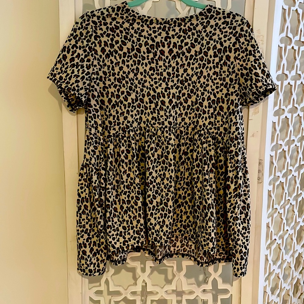 Babydoll leopard print top